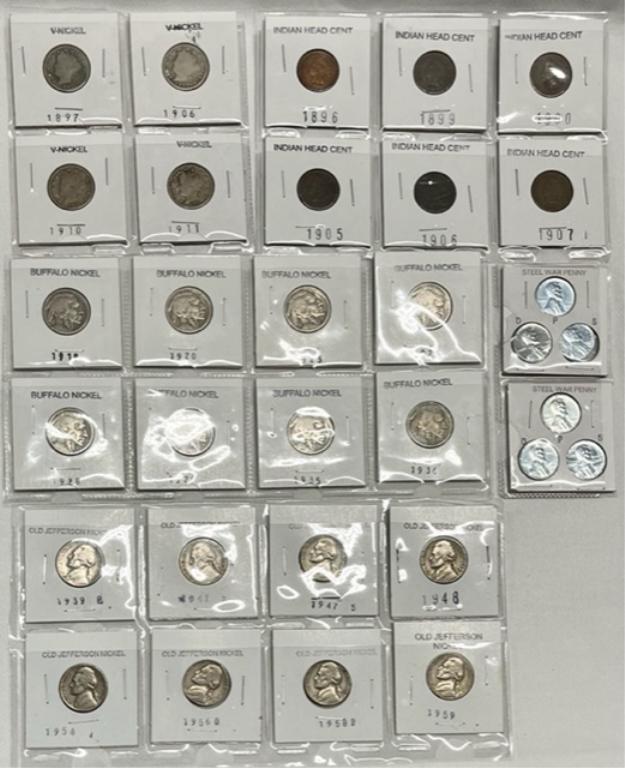 5 Sets Of Collectable Pennies and Nickels (1 of 11)