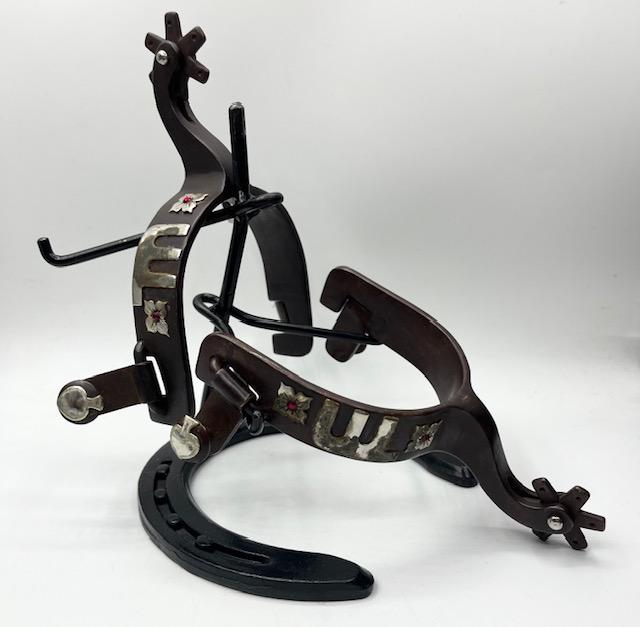 Pair of Decorative Spurs on Horseshoe Design Stand (1 of 8)