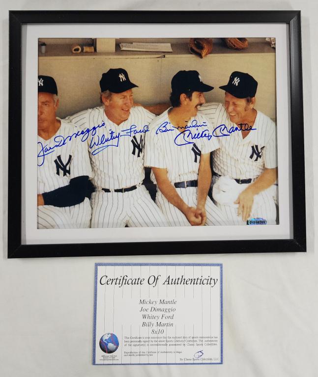 Mantle/DiMaggio/Ford/Martin Signed Picture w/COA (1 of 5)