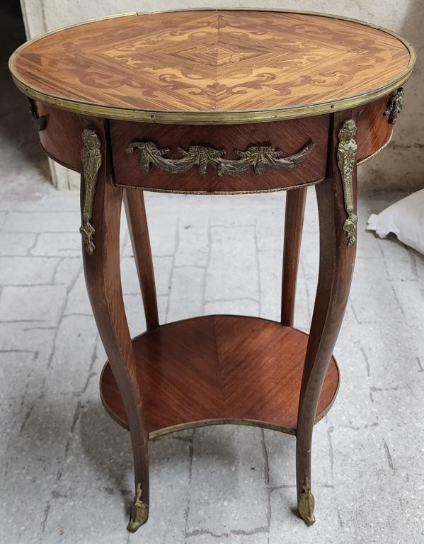 Antique Inlaid Ornate Side Table (1 of 9)