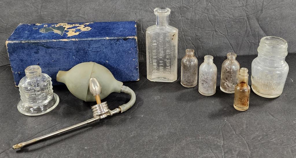 Collection Of Vintage Medical Bottles and Atomizer (1 of 7)