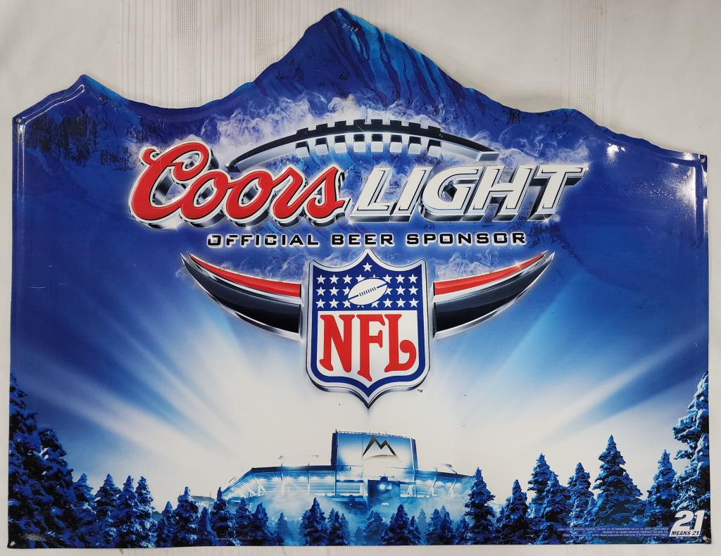 Nfl Coors Light Beer Rotating Light Up Sign
