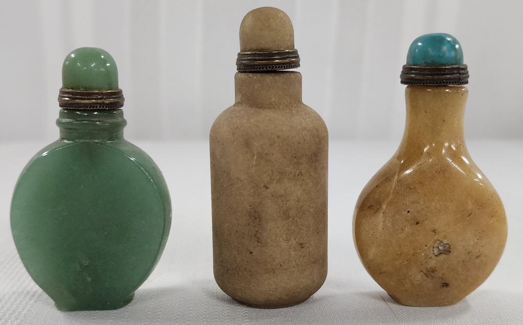 3 Natural Stone Snuff Bottles (1 of 5)