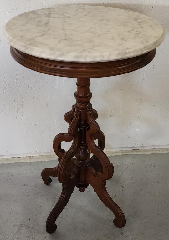 Beautiful Victorian Marble Top Pedestal Table (1 of 6)