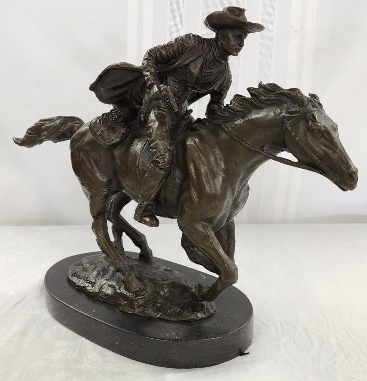 Signed Remington Cowboy Bronze Restrike (1 of 7)