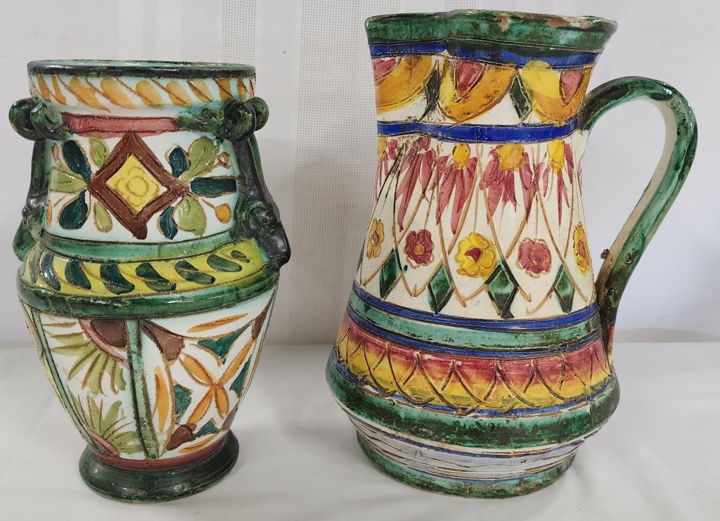 2 Pieces Of Vintage Folk Art Italian Pottery (1 of 12)