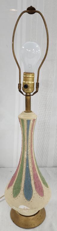 Mid Century Chalk-ware Table Lamp (1 of 5)