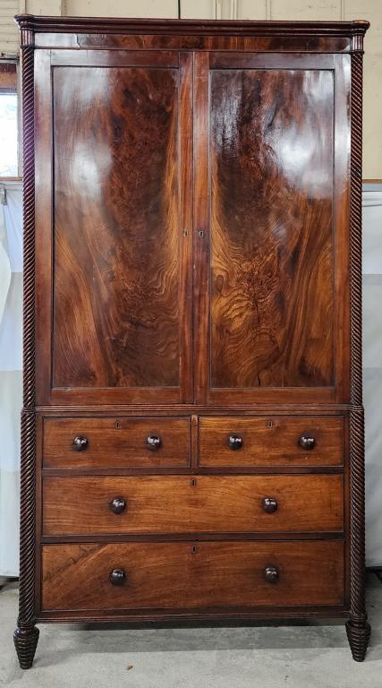 Large Antique Burled Wood Wardrobe (1 of 12)