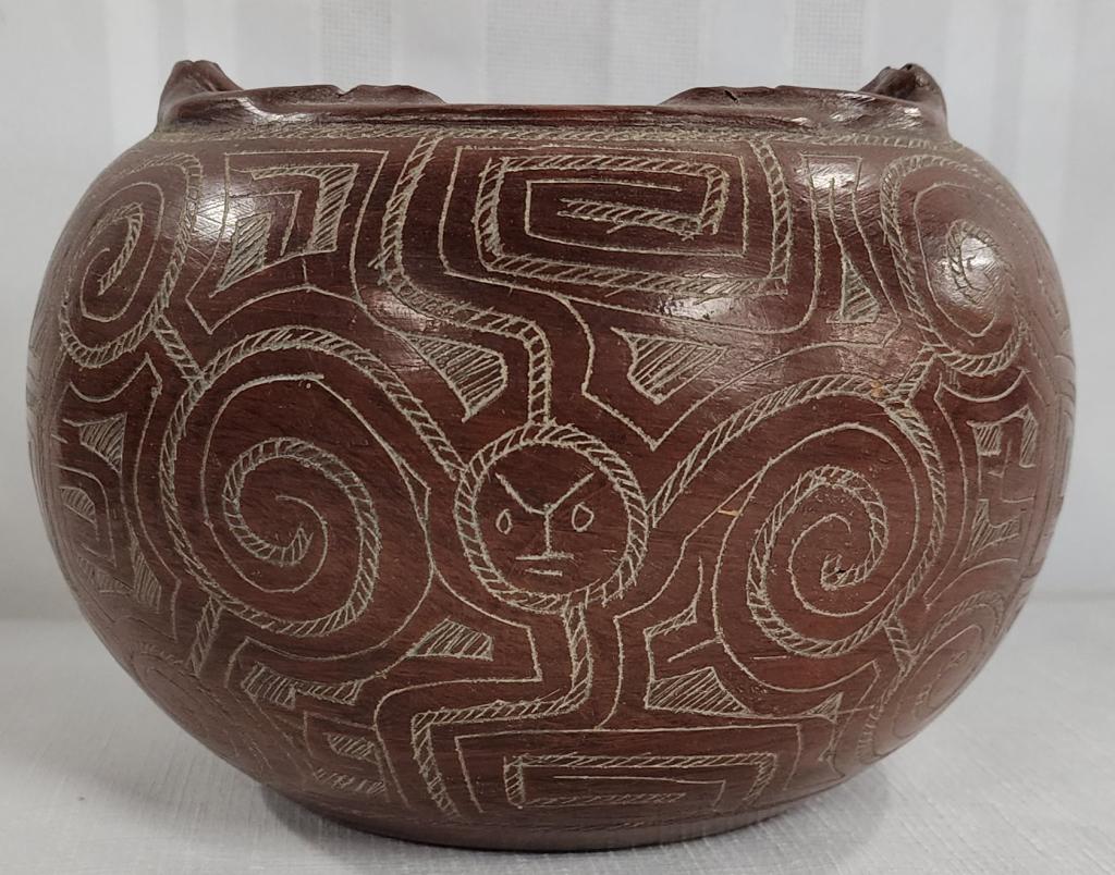 Signed Brazilian Hand Made Pottery Bowl (1 of 7)