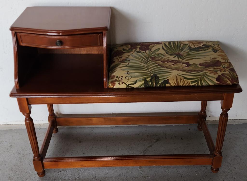 Vintage telephone table with seat for sale deals