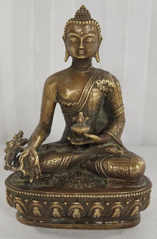Brass Asian Medicine Buddha Statue (1 of 7)