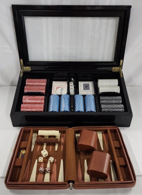Poker Chip Set & Backgammon Game in Cases (1 of 11)