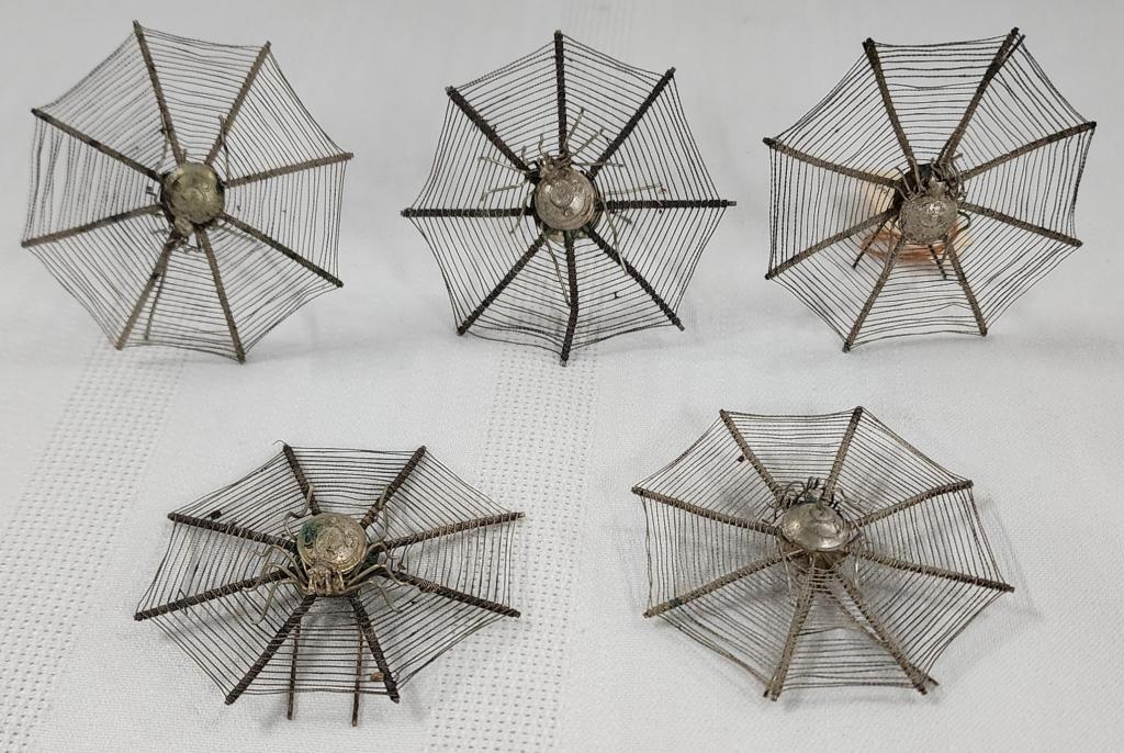 5 Antique Spider Web Place Card Holders (1 of 5)