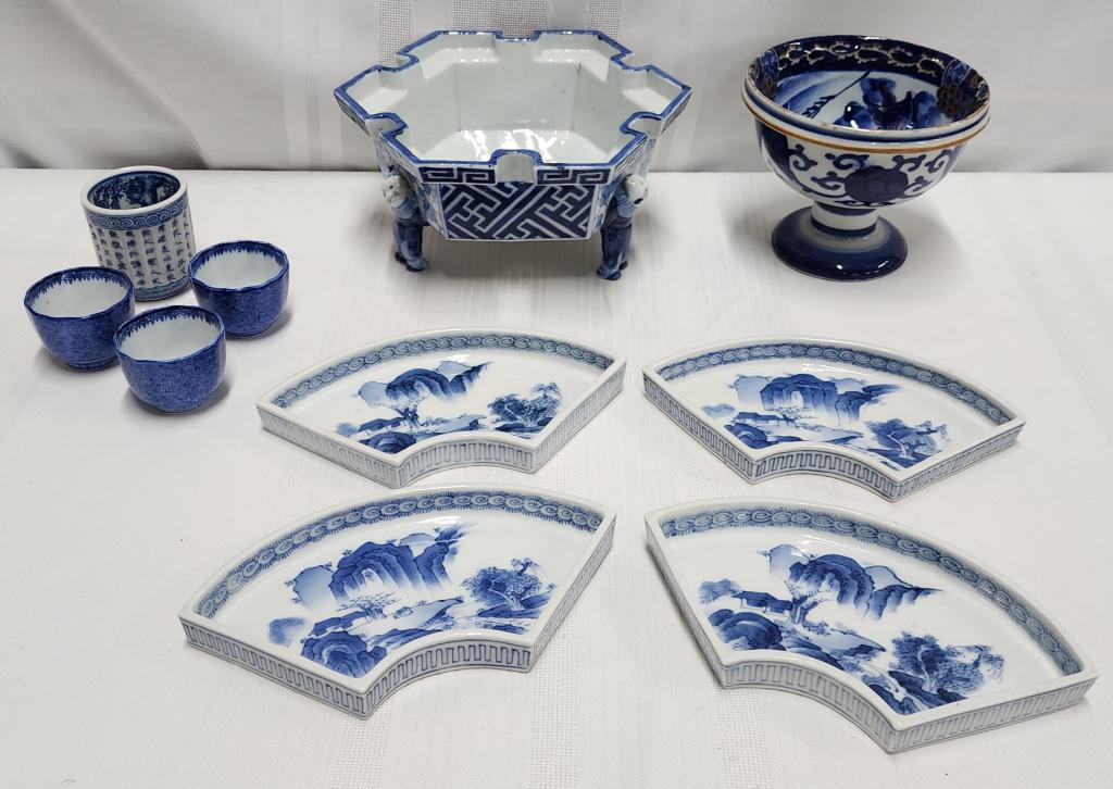 Collection of Blue and White Asian Porcelain (1 of 13)