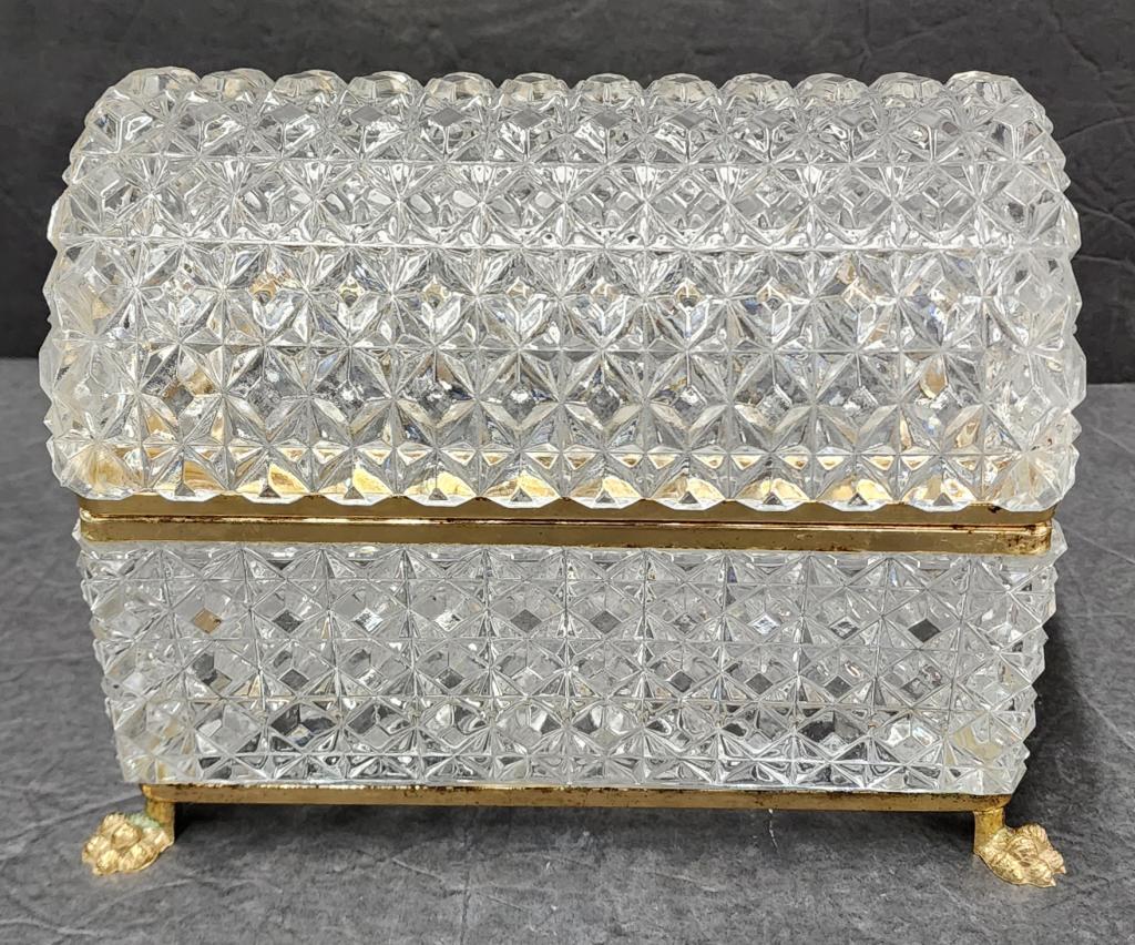 Cut Crystal and Brass Domed Trinket Box (1 of 10)
