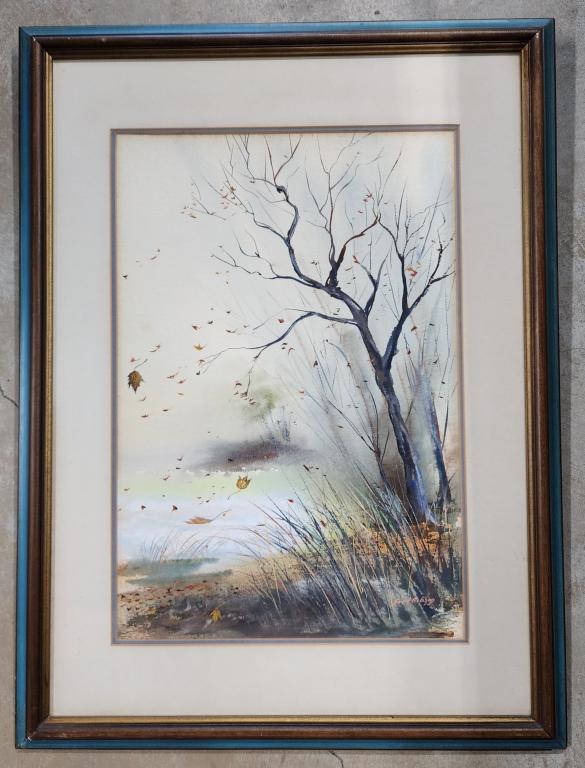 Framed Watercolor Signed Fred Gibson (1 of 5)