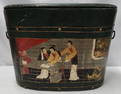 Chinoiserie Painted Wood Rice Pail with Lid