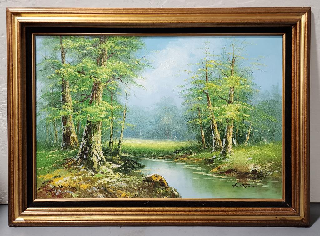 Beautiful Framed Oil Painting Signed Whitman (1 of 5)