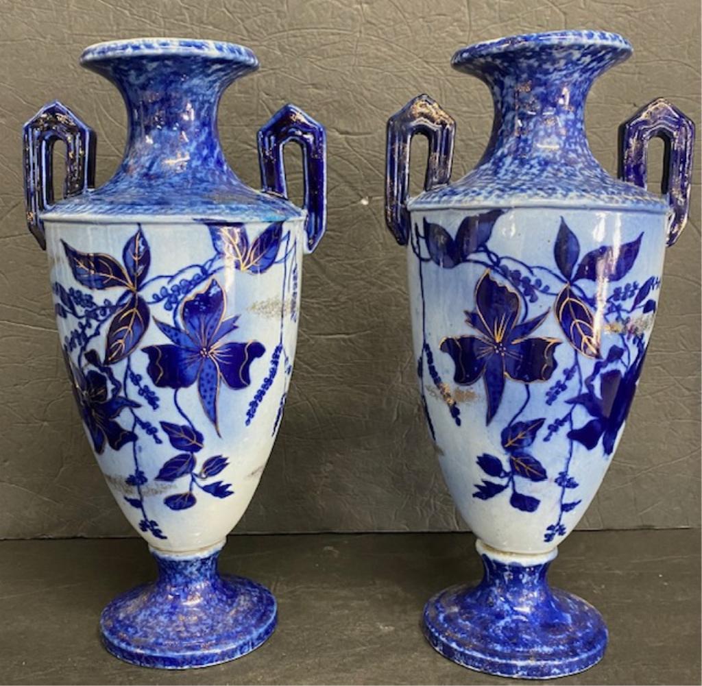 Pair of Staffordshire English Vases (1 of 8)