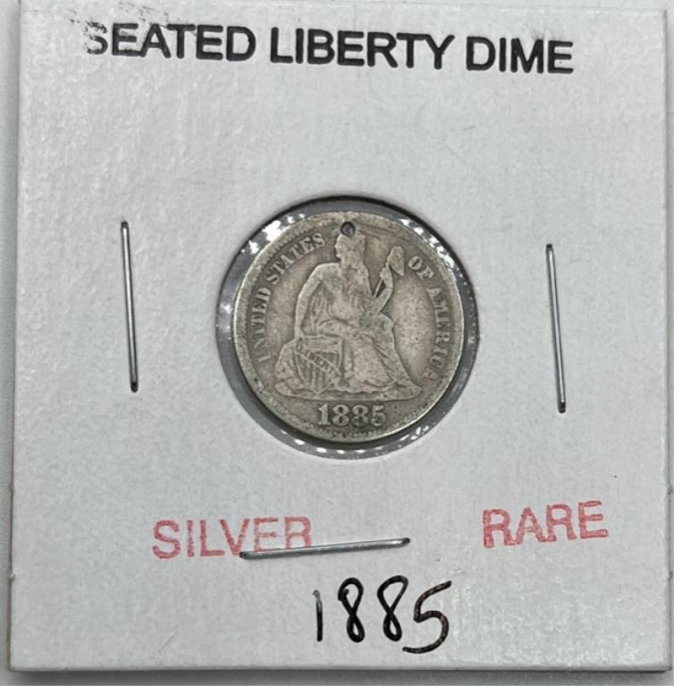 1885 Silver Seated Liberty Dime (1 of 3)