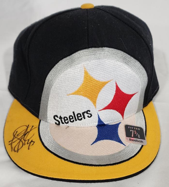 Signed Troy Polamalu Fitted Flat Bill Hat (1 of 7)