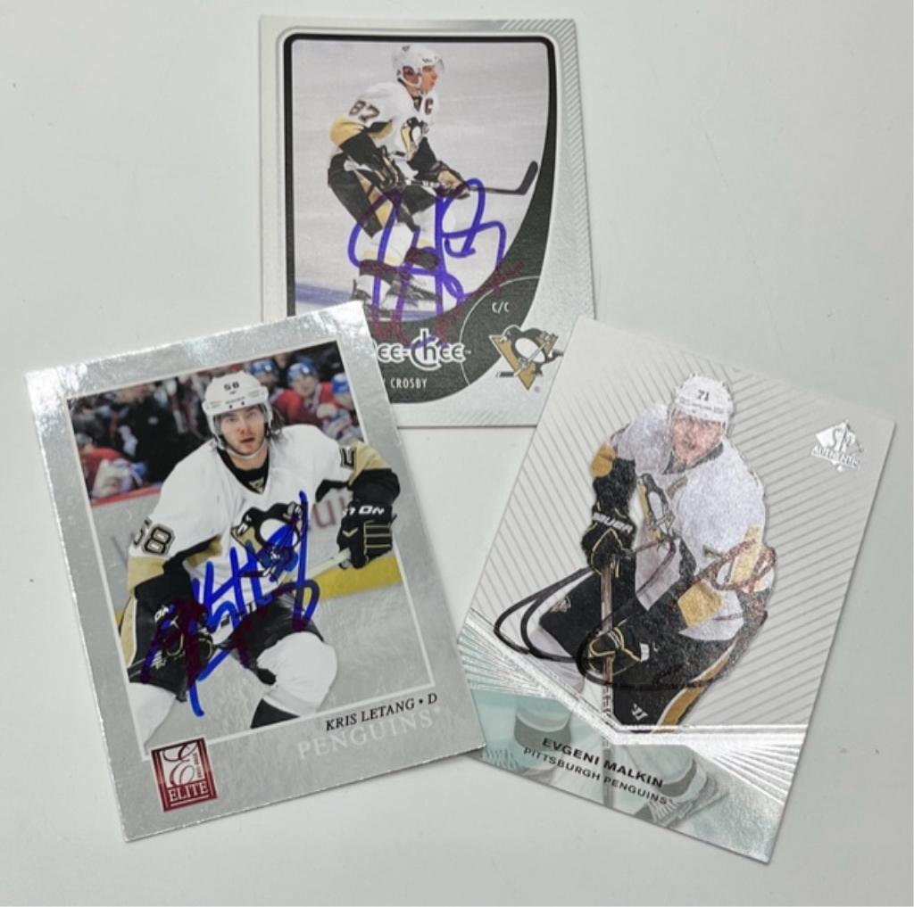 3 Signed Pittsburgh Penguins Collector's Card (1 of 10)