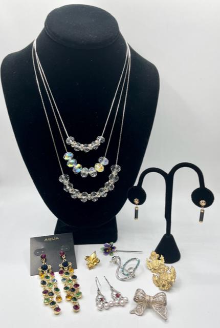 14k Onyx Earrings & Assorted Costume Jewelry (1 of 19)
