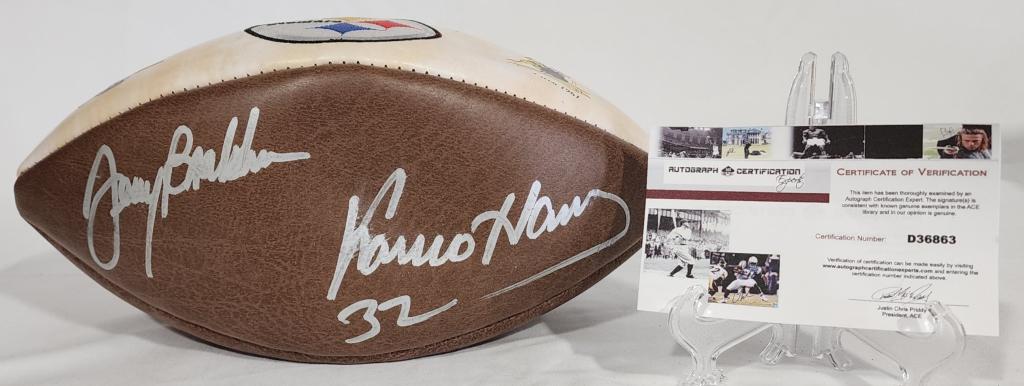 Bradshaw and Harris Signed Football w/ COA (1 of 8)