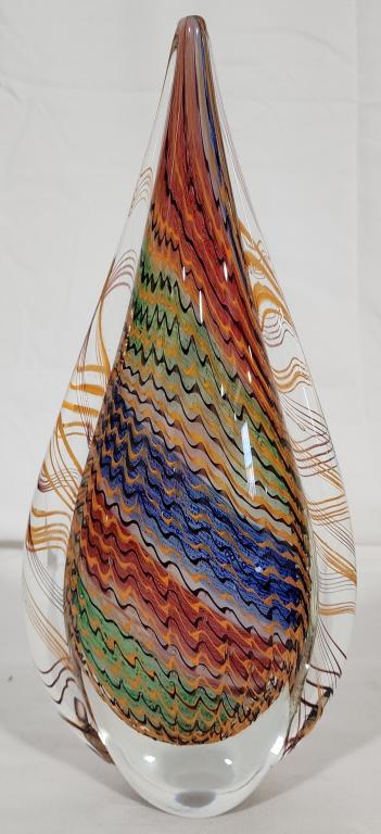 Murano Style Large Tear Drop Art Glass Piece (1 of 6)
