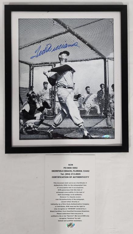 Framed and Signed Ted Williams Picture w/ COA (1 of 4)