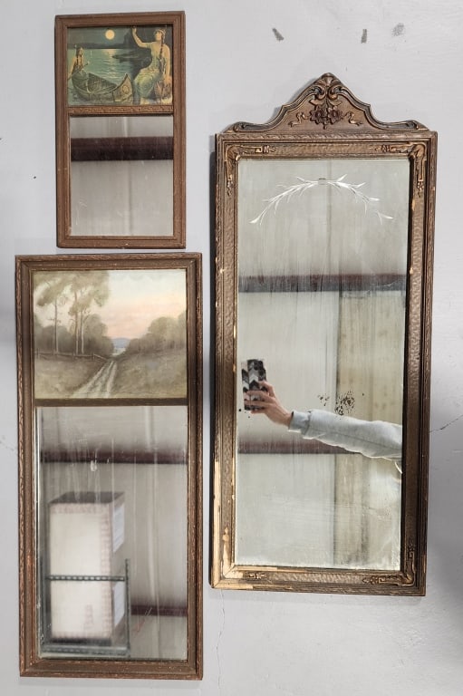 3 Unique Antique(?) Wall Mirrors (1 of 8)