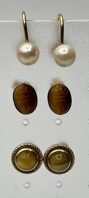 3 Pair of 14k Gold Earrings (1 of 10)