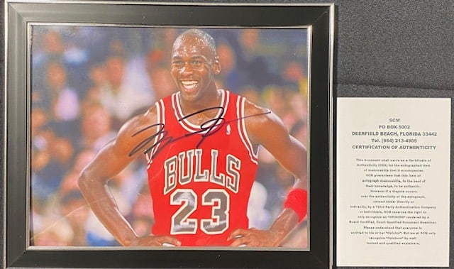 Framed and Signed Michael Jordan Picture w/ COA (1 of 5)