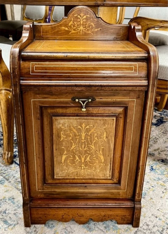 Vintage Inlaid Coal Cabinet (1 of 10)