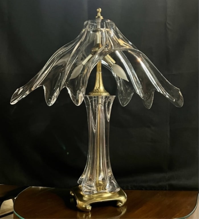 Vintage Cofrac Art Verrier Crystal French Lamp (1 of 9)
