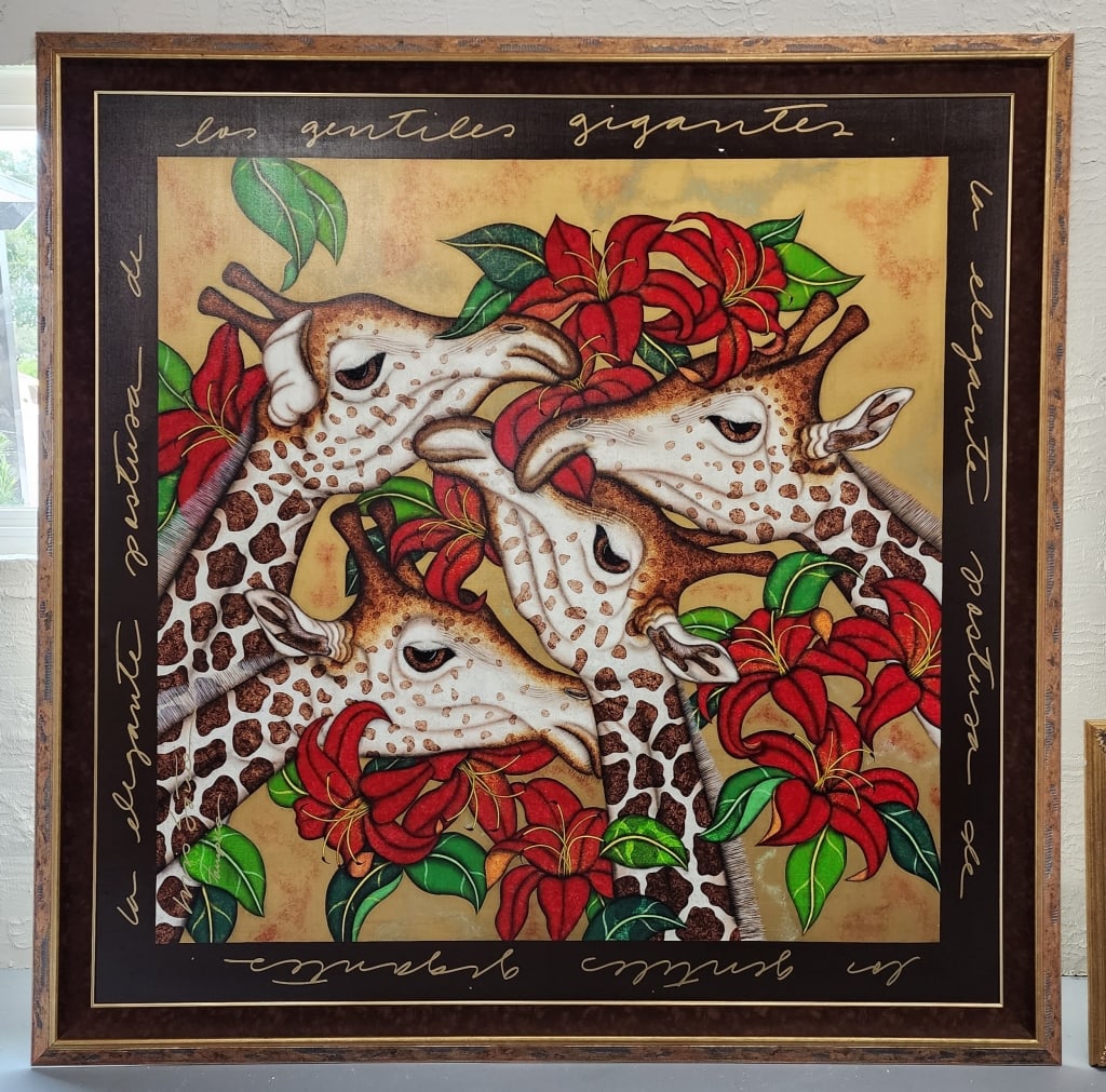 78" Luis Sottil Signed "Playful Giants" Framed Art (1 of 2)