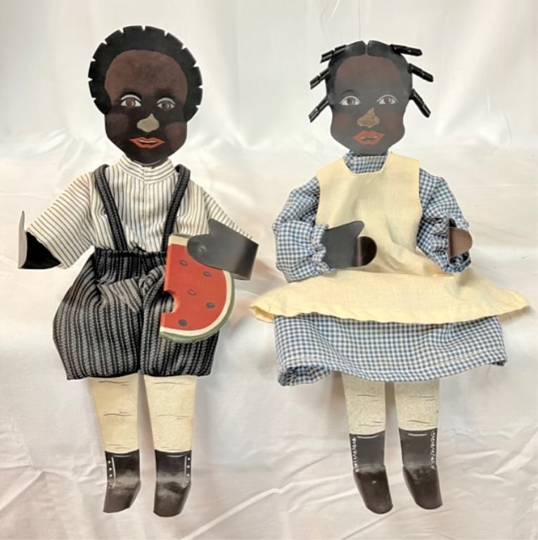 Handmade Black Americana Figures Signed Young (1 of 8)