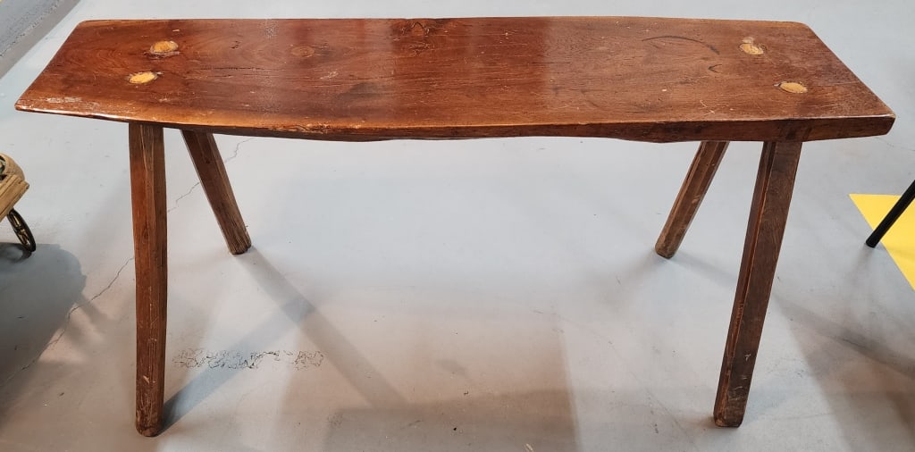 Handmade Live Edge Primitive Wood Bench (1 of 7)