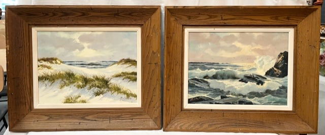 Pair of Oil Paintings Signed M. Waite (1 of 10)