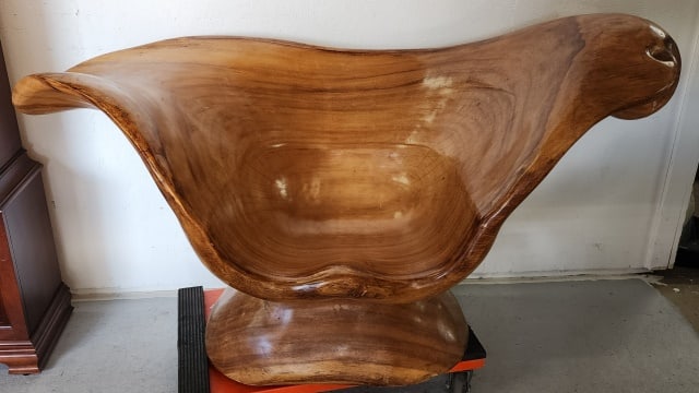 Unique Sculpted Solid Wood Chair (1 of 9)
