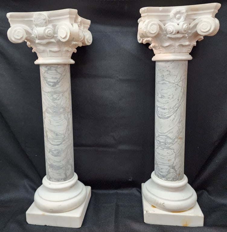 Pair of 31" White Marble Pedestal/Columns (1 of 6)