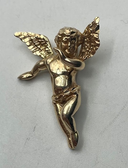 14K Gold Angel Pendant - 6.1g TW (1 of 6)