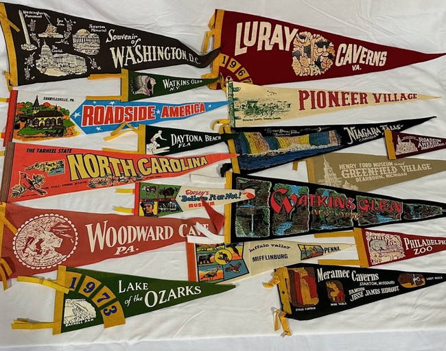 17 Assorted Souvenir Pennants