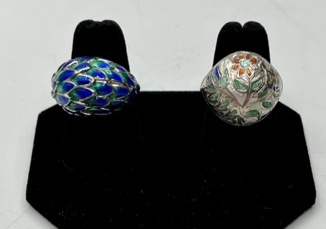 2 Unique Sterling Enamel Rings (1 of 12)