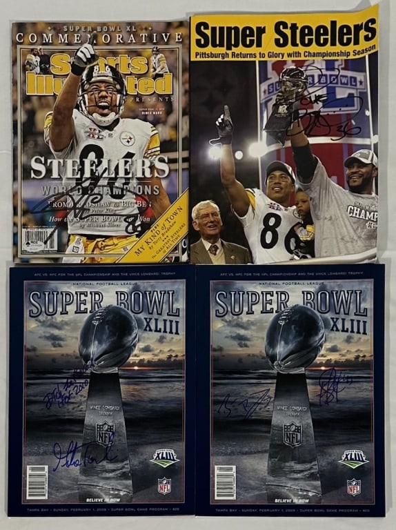 4 Pittsburgh Steelers Signed Magazines (1 of 10)