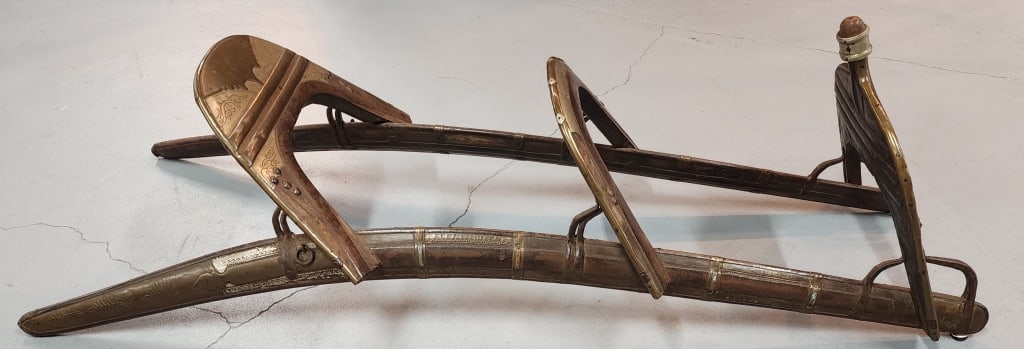 45" Wood and Brass Camel Saddle (1 of 6)