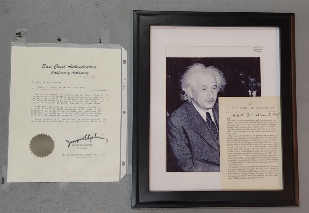 Einstein Signed Book Page with Framed Photo & COA (1 of 4)