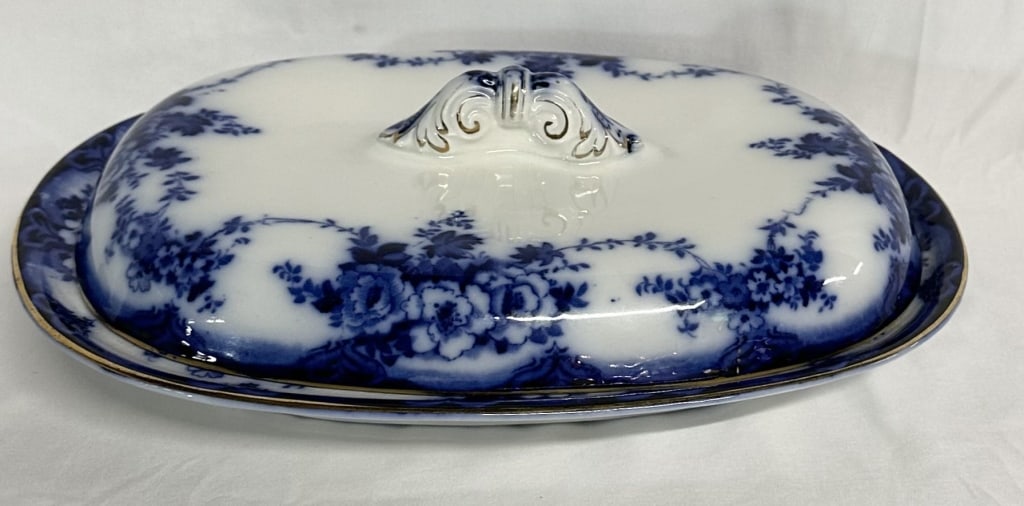 Alfred Meakin Flow Blue Covered Serving Platter (1 of 8)