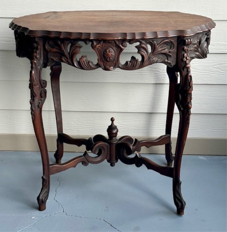 Antique Ornate Carved Parlor Table (1 of 10)