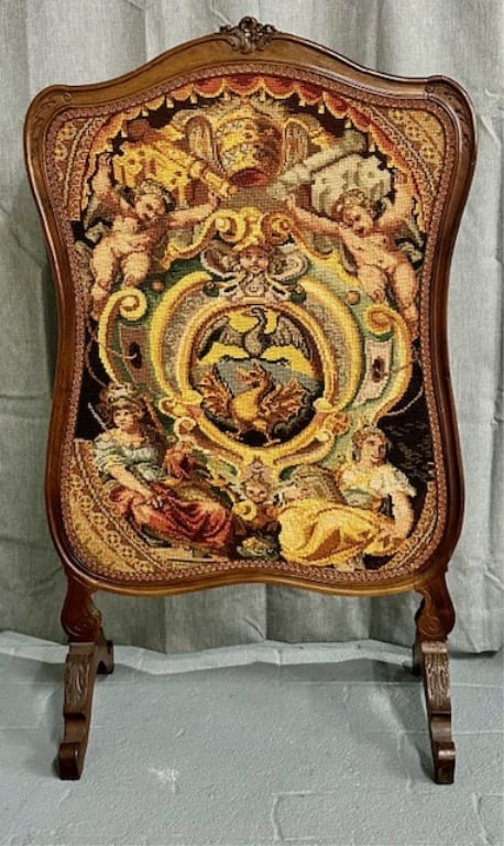Vintage Needle Point Fire Screen (1 of 5)